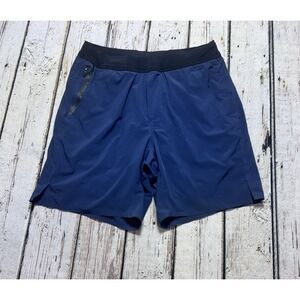 Ten Thousand Shorts Mens Small Blue Interval Lined 7" Gym Stretch Performance
